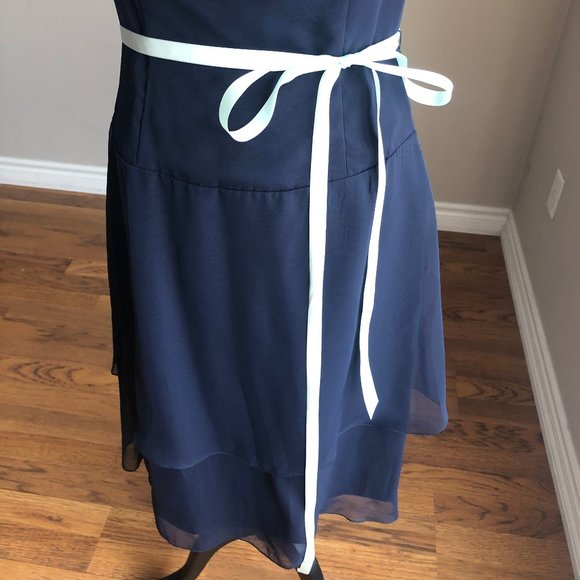 WTOO by Watters & Watters Navy blue tea length 10 - Picture 3 of 7